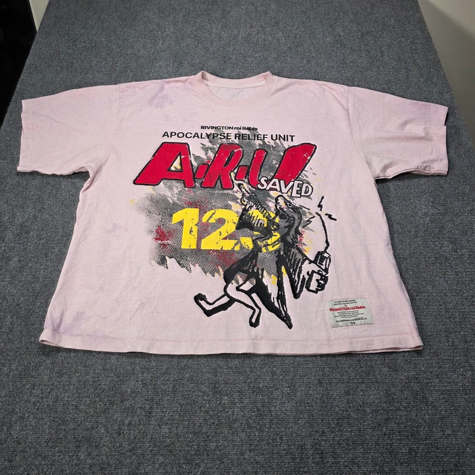 Rivington Roi Rebis Apocalypse Relief Unit Graphic T-Shirt Mens Xxl Pink Rrr123